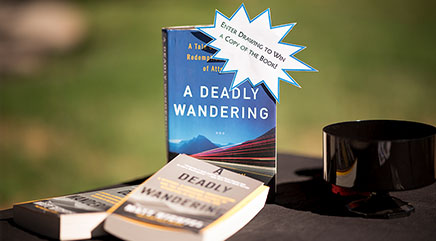 The book " A Deadly Wandering" on display